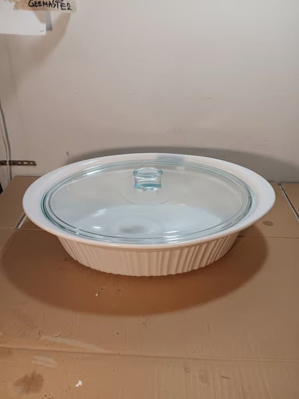 Corning Ware French White 4 Qt, CW-34-B Oval Casserole stoneware Casserol dish.